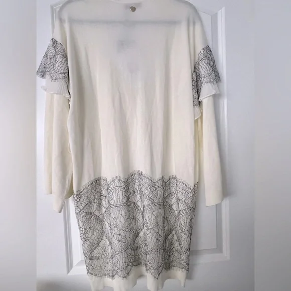 TWINSET Milano White and Gray Lace Cardigan - Picture 7 of 12